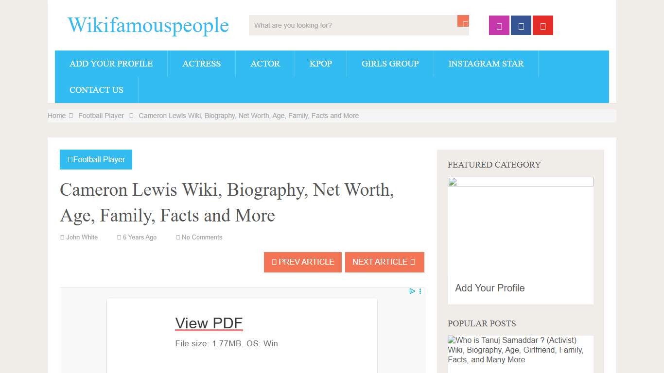 Cameron Lewis Wiki, Biography, Net Worth, Age, Family, Facts and More